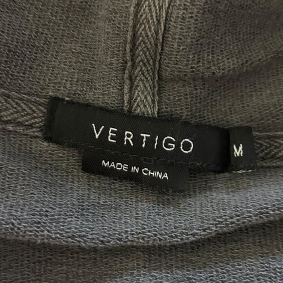Vertigo Weathered Gray Embroidered Applique Hoody Sweatshirt Phoenix Sz M - Picture 10 of 11